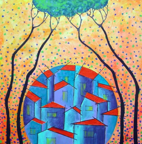 art-paintings-abstract_paintings-city-round