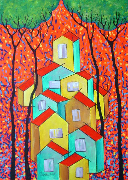art-paintings-abstract_paintings-city-pink