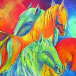 art-paintings-abstract_paintings-horses-red_horses