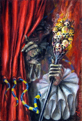 art-paintings-miniature-goth-Gothic-deviantart-clown-skulls