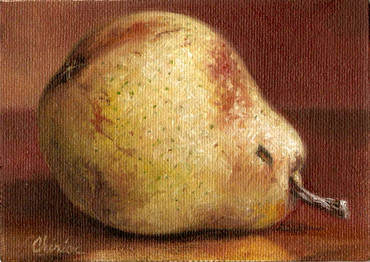 artcard-art-aceo-paintings-fruit-realism-pear-yellow