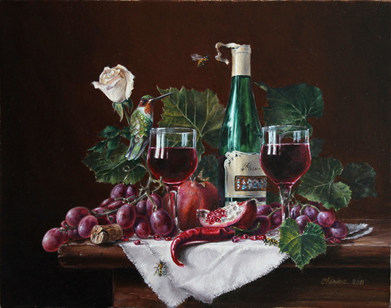 still_life-classical_oil_painting-grapes-wine-pomegranate