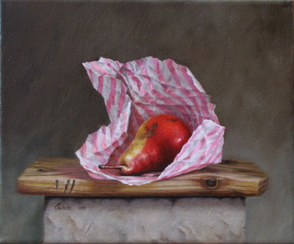 still_life-realism-fine_art-oil_painting-red_pear