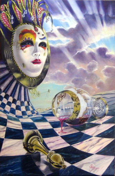 surreal-oil_painting-famous_artists-facade-masquerade-gold