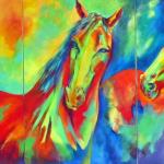 art-paintings-abstract_paintings-horses-triptych