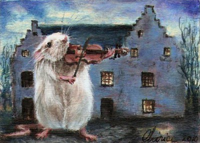 art-paintings-artcards-whimsical-rat-mouse-music-violin