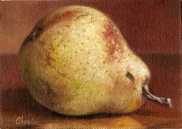 artcard-art-aceo-paintings-fruit-realism-pear-yellow