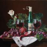 still life classical oil painting with grapes