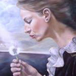 Surreal oil painting portrait
