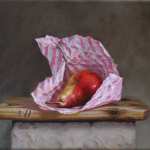 still_life-realism-fine_art-oil_painting-red_pear